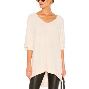 NWOT Free People Take It Off Oversized Long Sleeve Inside Out Sweater